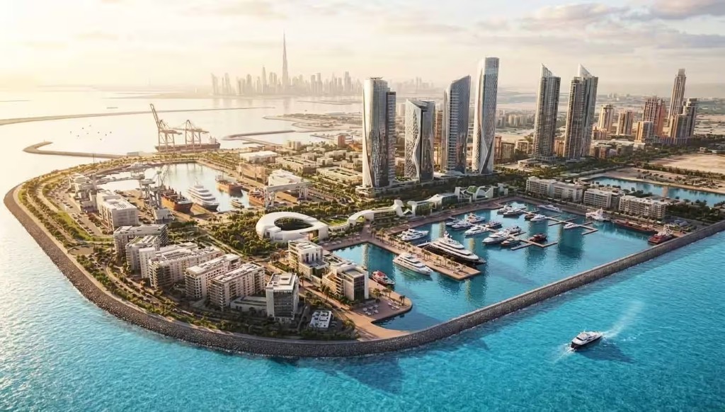 Aerial view of Dubai Maritime City